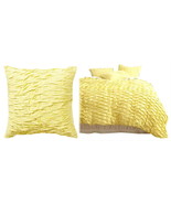 Anthropologie Braided Sunshine Euro Sham Pair Yellow Chartreuse 2 Soft J... - $48.78