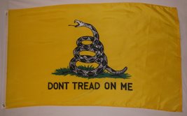 Gold Gadsden Dont Tread On Me Flag 3&#39; x 5&#39; Gun Right Tea Party And Freedom Banne - £3.90 GBP