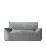 Fila Velveteen Oversized 2-Seater Bean Bag Chair - Gray Velvet Comfort - €162,76 EUR