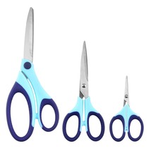 Craft Scissors Set Of 3 Pack, All Purpose Sharp Blade Shears Rubber Soft... - $15.99