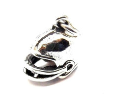 Football Helmet Charm Pendent.925 Sterling Silver - $19.99