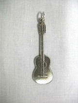 New Cast Pewter Acoustic Classical Guitar Musical Musician Pendant Adj Necklace - £7.92 GBP