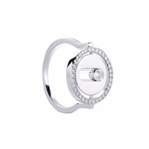 Slovecabin 925 Sterling Silver Romantic Zircon Lucky Move Ring For Women Christm - £23.25 GBP