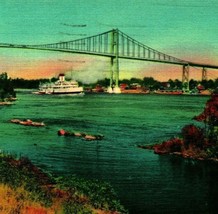 SS Kingston on St Lawrence River Thousand Islands New York NY Linen Postcard - £3.11 GBP