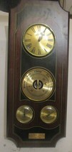 BULOVA Indoor Weather Station Temperature Barometer Wall Clock &#39;86 Servi... - £37.24 GBP