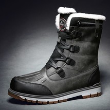 Men Boots Non-slip Waterproof Winter Ankle Snow Boots Men Platform Winter Shoes  - £62.73 GBP