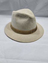 Vintage KNOX New York  Men&#39;s Fedora  Braided  Hat Size 7 1/4 White Ivory - £23.41 GBP