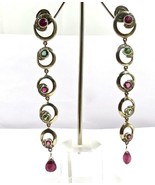 Mehrfarbiger Edelstein-Ohrring Turmalinschliff Diamant 18 K Gold... - $5,147.81 MXN