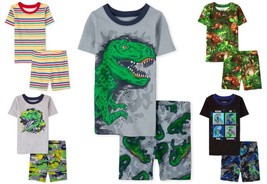 NWT The Childrens Place Boys Snug Fit Short Sleeve Cotton Pajamas Set Dinosaur - £6.66 GBP