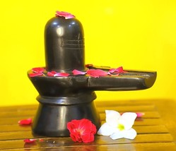 Shivling for Home Pooja Tempel schwarz Marmor Lord Shiva Lingam dekorative Sawan - £38.02 GBP