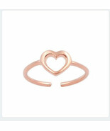 Rose golg heart sterling silver toe ring - $268.64 MXN