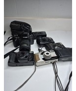 Lot Of 8 Vtg Cameras Untested &amp; Parts Or Repair  As Is Pentax Canon Pana... - $464.48 MXN