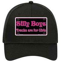 Silly Boys Trucks For Girls Novelty Black Mesh License Plate Hat - £22.90 GBP