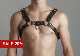 Leather Harness Men Gay Bdsm Dominatrix Chest Kinky Body Rave Plus Size ... - £61.51 GBP+