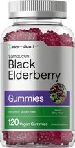 Horbäach Sambucus Black Elderberry Gummies | 120 Count | with Zinc and Vitamin C - £24.57 GBP