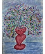 ACEO Original Watercolor Painting "Confetti Floral Bouquet & Vase" - £23.54 GBP