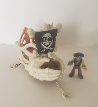 Imaginext 2015 Billy Bones Figure &amp; SKELETON PIRATE SHIP Lot - £21.07 GBP