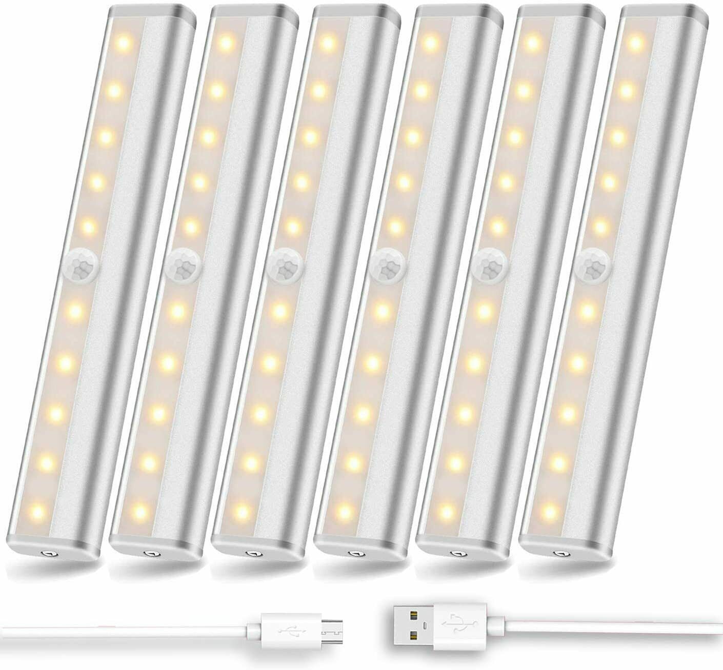 Primary image for 6Pack Wireless Motion Sensor Light Indoor Stick on Closet Light Rechargeable