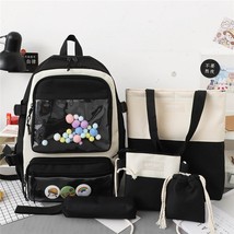 Kawaii Women&#39;s School Backpack Cute School Bags For Girls 5 Piece Set Fashion Ba - £43.13 GBP