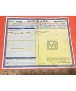 1990 State Of Georgia  Certificate Of Title Of A Motor Vehicle For 1979 ... - $89.39 CAD