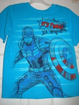 Marvel Comics Capt. America Boy's Cotton Short Sleeve Blue T-SHIRT New - £5.35 GBP