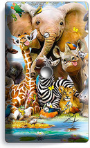 AFRICAN JUNGLE ANIMALS LIGHT DIMMER CABLE WALL PLATE BABY NURSERY ROOM A... - $10.22