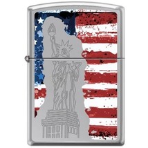 Zippo Lighter - Statue of Liberty American Flag Hi Polished Chrome - 853744 - £28.44 GBP