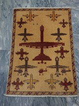 Colorful Oriental Wool Afghan War Rug, 2x3 Hand Knotted Door Mat Rug - $158.00