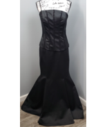 ABS by Allen Schwartz 2 Piece Skirt &amp; Top Women 10 Black Sequin Beaded S... - $735.04 MXN