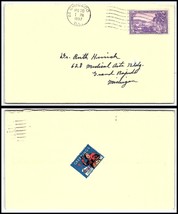 1937 US Cover - Chicago, Illinois to Grand Rapids, Michigan, Xmas Seal F2 - £2.21 GBP