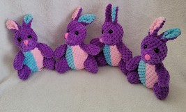 Easter Pastel Patchwork Honeycomb Stuffed Bunnies - Purple - £2.63 GBP