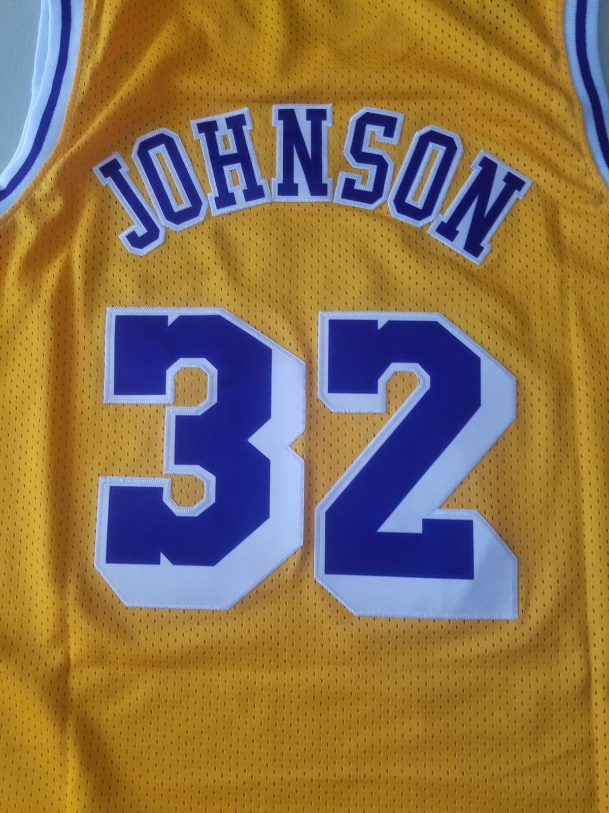 Men's Magic Johnson #32 Jersey Lakers 1984/85 Throwback Gold Uniform Item image 3