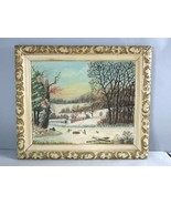 Vintage Estate Artist Signed &amp; Framed Landscape Oil Painting E593 - €126,77 EUR