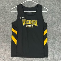 Wichita State Shockers Womens Shirt Large Asics Black Yellow Tank Top NCAA Run F - $18.98