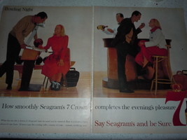 Vintage Seagram&#39;s 7 Crown Double Page Print Magazine Advertisement 1960 - $8.99