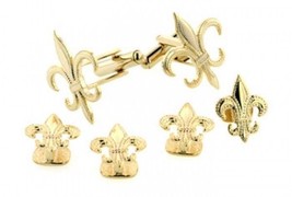 Small Fleur de Lis Cufflink and Shirt Studs Set - $85.50