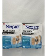 (2) Nexcare Bandages Max Hold Waterproof Bandages, Germ-proof 15 Count A... - £6.55 GBP