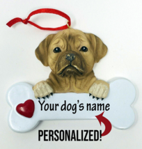 Personalized Tan Puggle Dog Name Christmas Ornament Figure Heart Valenti... - $14.99