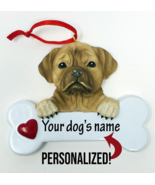 Personalized Tan Puggle Dog Name Christmas Ornament Figure Heart Valenti... - £11.79 GBP