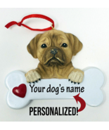 Personalized Tan Puggle Dog Name Christmas Ornament Figure Heart Valenti... - $14.99