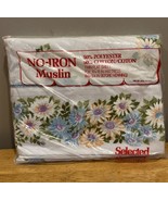 Vintage Selected Seconds Daisies Twin Flat Sheet Floral Design New Old S... - $27.26 CAD