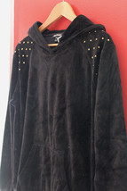 NWT Juicy Couture Black Velour Nailhead Hoodie Gold Signature Jacket M $128 - £51.09 GBP