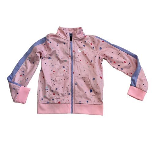 Primary image for Nike Girls Pink Speckled track Zip Up Long Sleeve Jacket Size 3-4 Years Swoosh