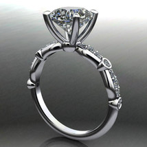 Cushion Cut 2.20Ct Simulated Diamond White Gold Plated Engagement Ring Size 5.5 - £104.90 GBP