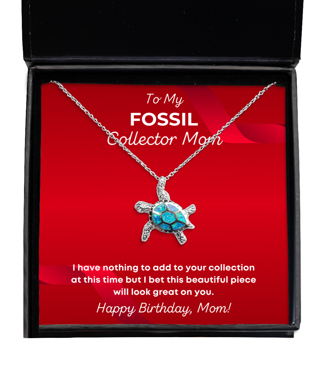 Fossil Collector Mom Necklace Birthday Gifts - Turtle Pendant Jewelry Present