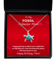 Fossil Collector Mom Necklace Birthday Gifts - Turtle Pendant Jewelry Present  - $49.95