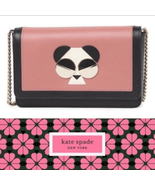 Kate Spade Gentle Panda Crossbody Leather Wallet Bag, Pink/Black, NWT - $139.32