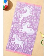 Multicolored Beach Towel ~ 30&quot; x 60&quot; ~ UNICORN GARDEN ~ 100% Cotton ~ PU... - $30.00