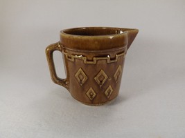 Early Pottery 5&quot; Handled Pitcher Cup Spout Geometric Design Crockery Kit... - £4.70 GBP