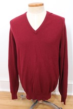 Lyle &amp; Scott 46 L Maroon Red V-Neck 100% Cashmere Knit Sweater Scotland - £40.85 GBP
